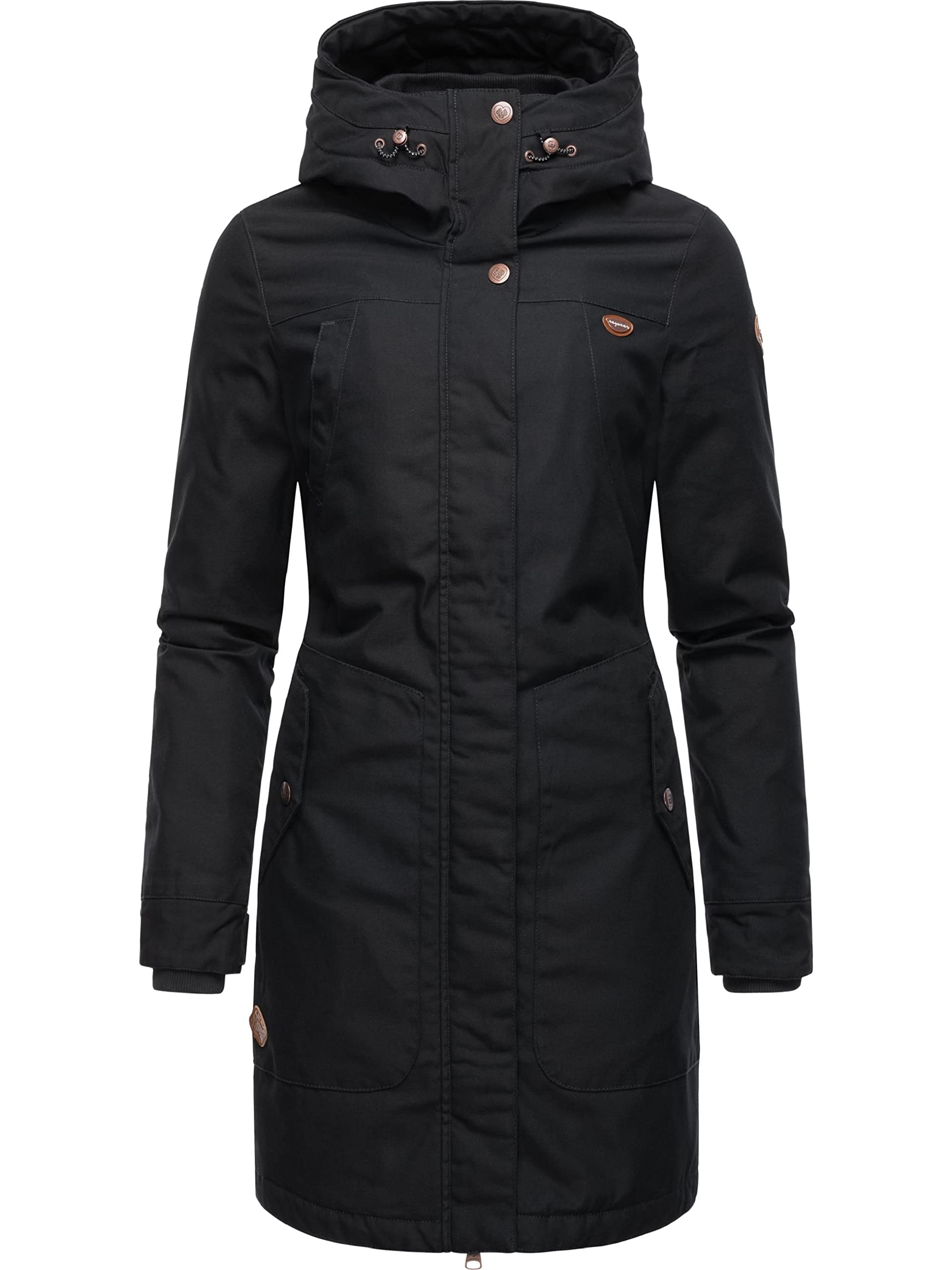 Ragwear Women's Black Jannisa Intl Warm Winter Parka Xs - 6XL, L