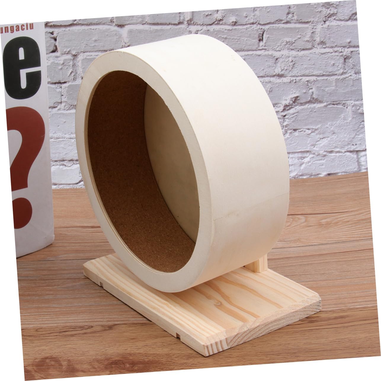 Rueda de Ejercicio de Madera para Hámster Mediana Disco Antideslizante para Roedores Pequeños Fomenta Ejercicio Saludable y Entrenamiento de Uñas