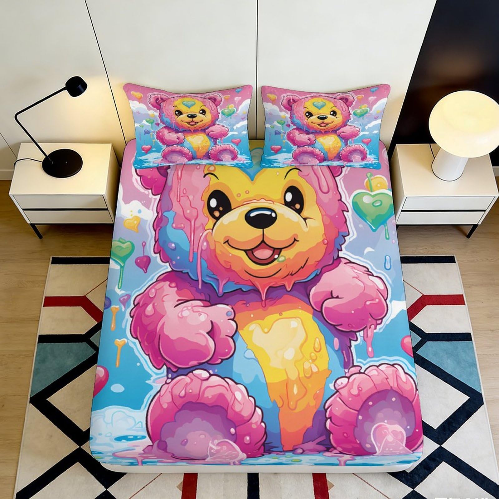 3D Printed Tiger Pattern Fitted Sheet Microfiber Deep Pocket Elastic Hem Bedroom Bedding Tiger Mattress Fitted Cover 140x200x25cm