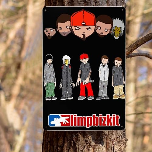Miniatura 6 de Letrero de metal de hojalata Limp Rock Bizkit Band para decoración de pared, para bar, hogar, sala de estar, hogar, póster de metal de 8 x 12