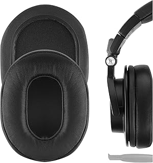Geekria Elite Sheepskin Replacement Ear Pads for Audio-Technica ATH-M50X ATH-M50xBT2 ATH-M40X ATH-M30X ATH-M20X ATH-M10X Headphones Earpads, Headset Ear Cushion Repair Parts (Black)