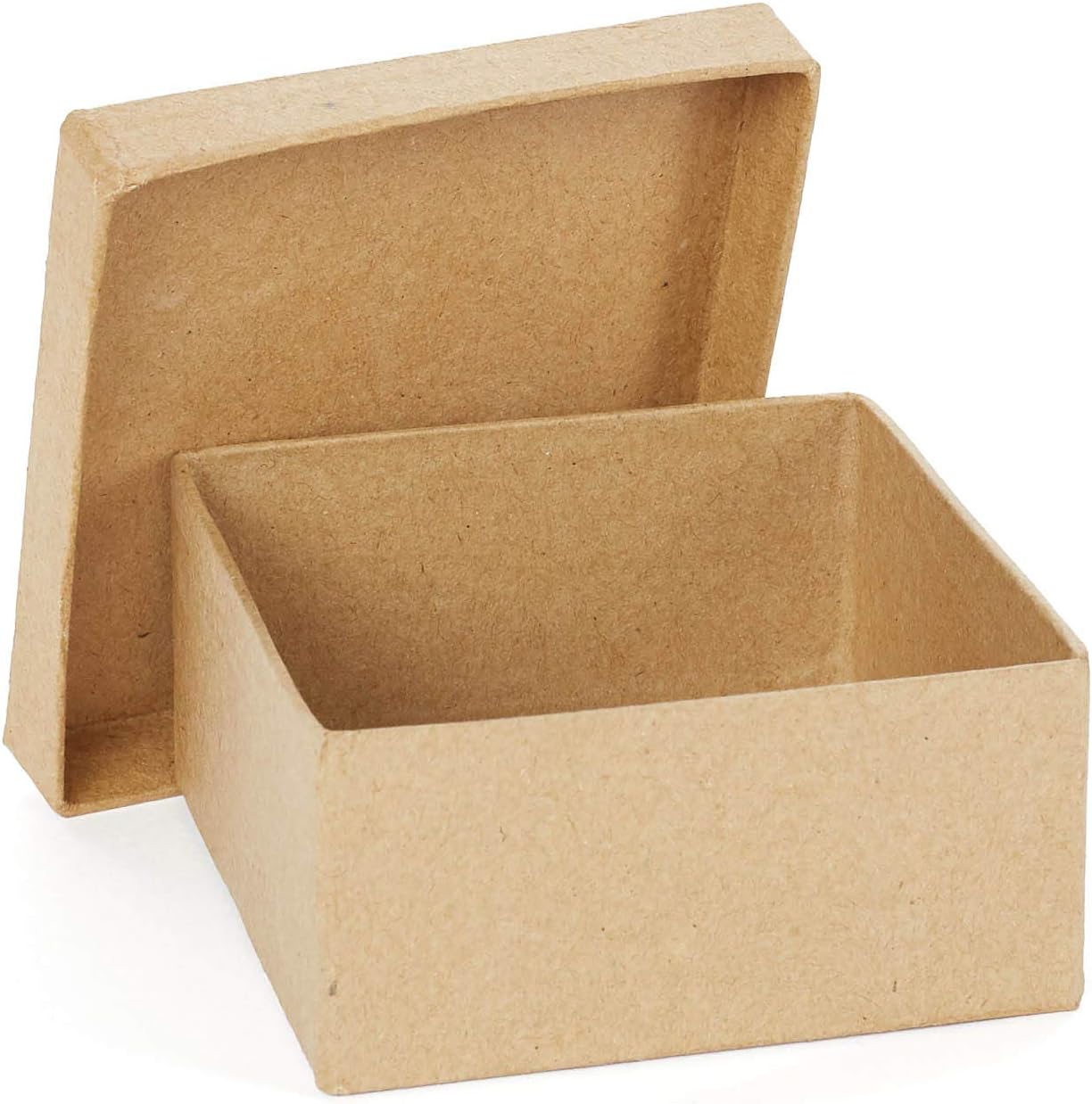 Premade Paper Mache Square Boxes with Lids – Set of 24 Small Unfinished Papier Mâché Boxes for Painting, Decor, and Craft Projects - Size: 3-1/8" Wide x 1-1/2" High