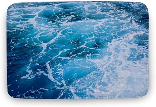 Alfombra de baño antideslizante para el mar, suave, acogedora, duradera, gruesa, para baño, de secado rápido, alfombras de felpa para bañeras de 16