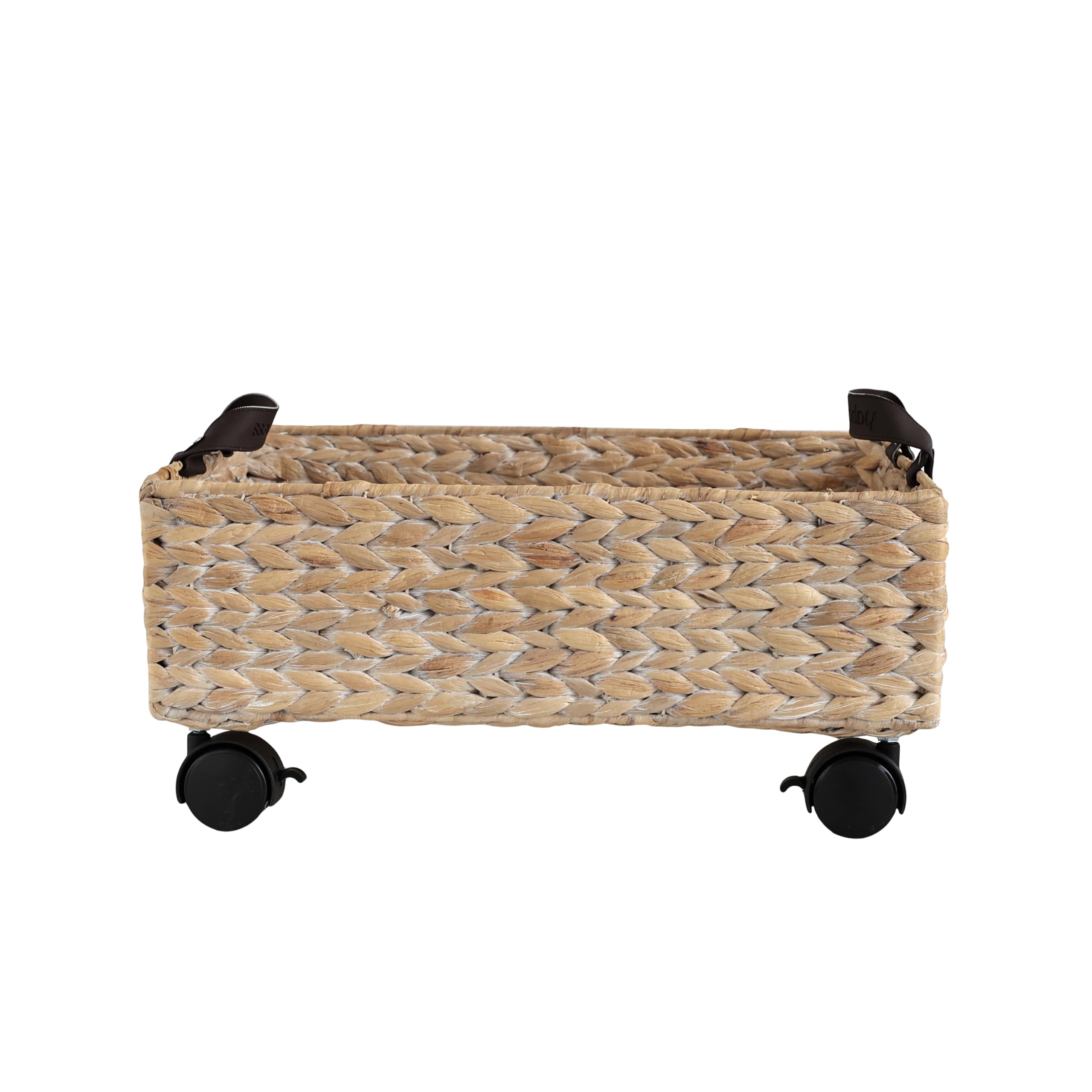happimess BSK2014C Adaline Classic Farmhouse handgewebte Hyazinthe, rechteckiger Unterbett-Aufbewahrungskorb mit Rollen und Griffen zur Aufbewahrung und Dekoration im Badezimmer, Schlafzimmer, Schrank