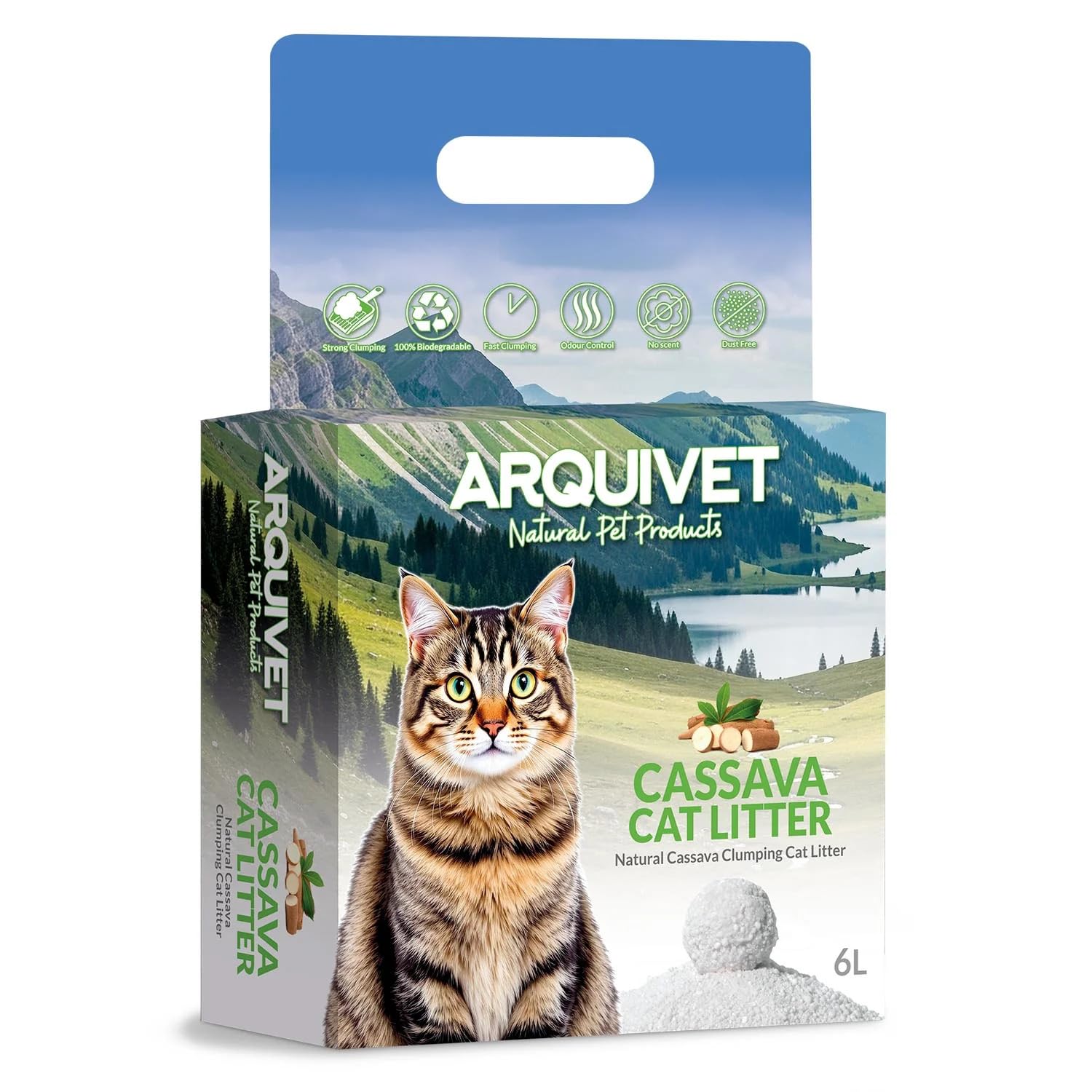 Cassava – Katzenstreu – 6-Liter-Packung (4 Stück) – ARQUIVET