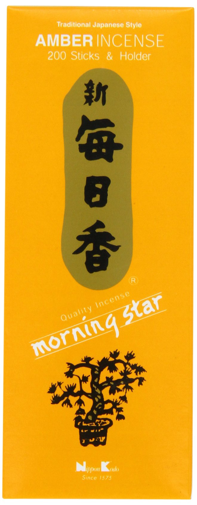 nippon kodo Morning Star, Amber Incense, 200 Sticks & Holder
