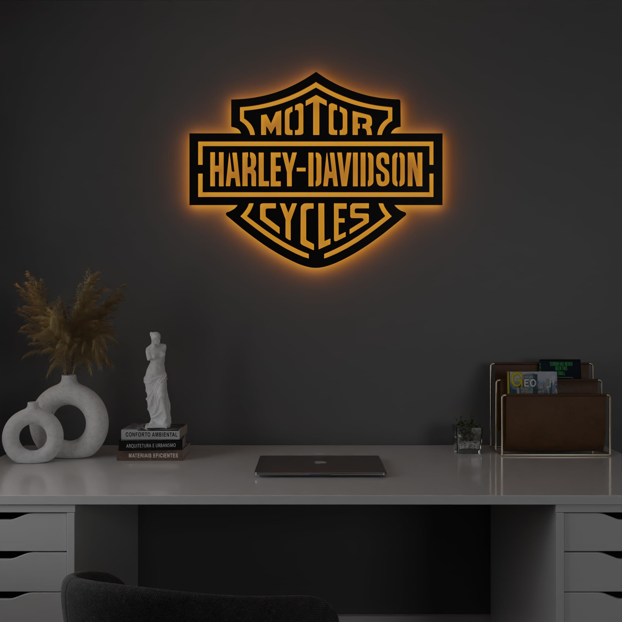 Amazon.com: SAFESYZ Harley Davidson Wall Light - Garage Sign Art