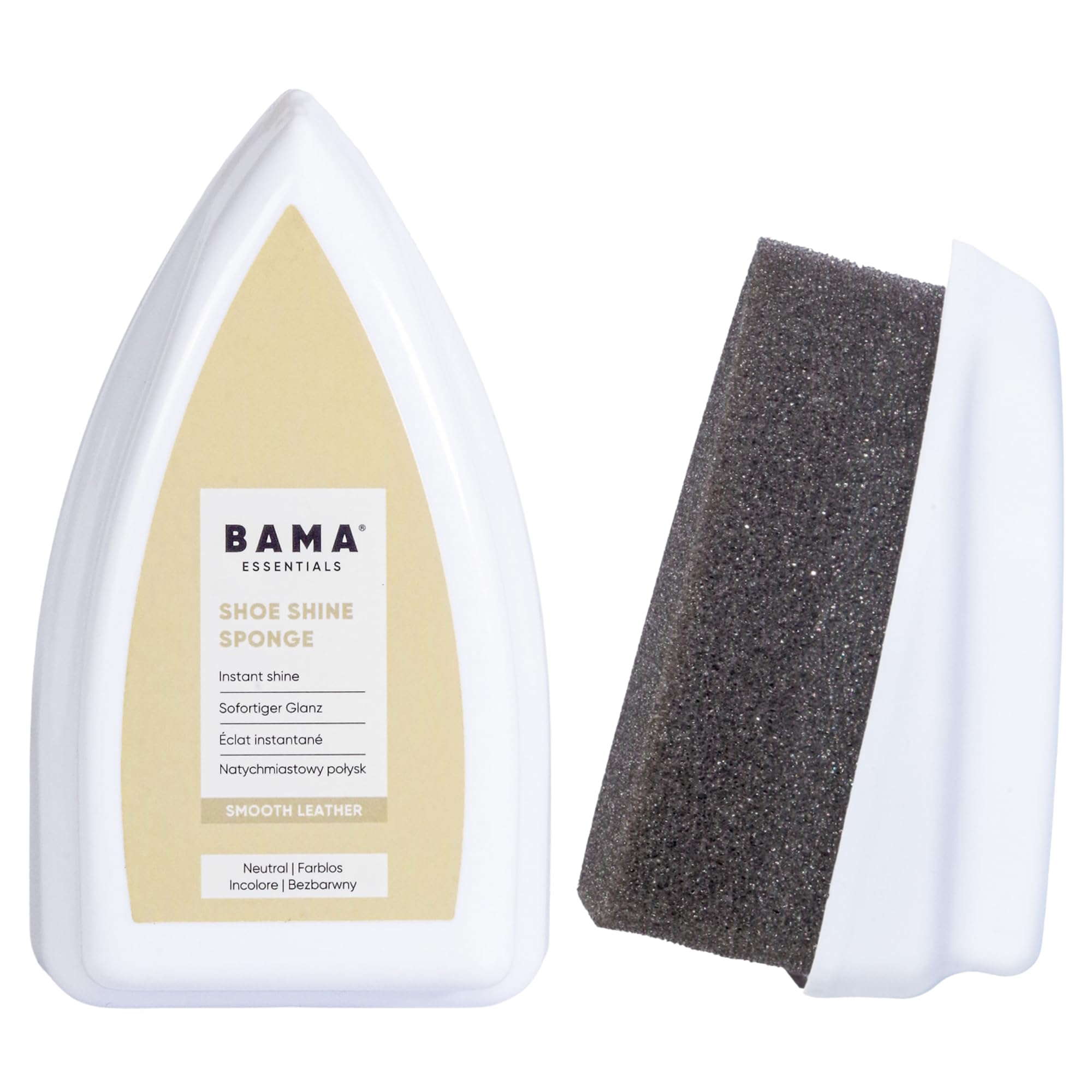 Bama Essentials Shoe Shine Sponge – Instant Shine for Leather & Synthetic Shoes | Quick Polish | Conceals Scuffs | Travel-Friendly | German Quality | Neutral