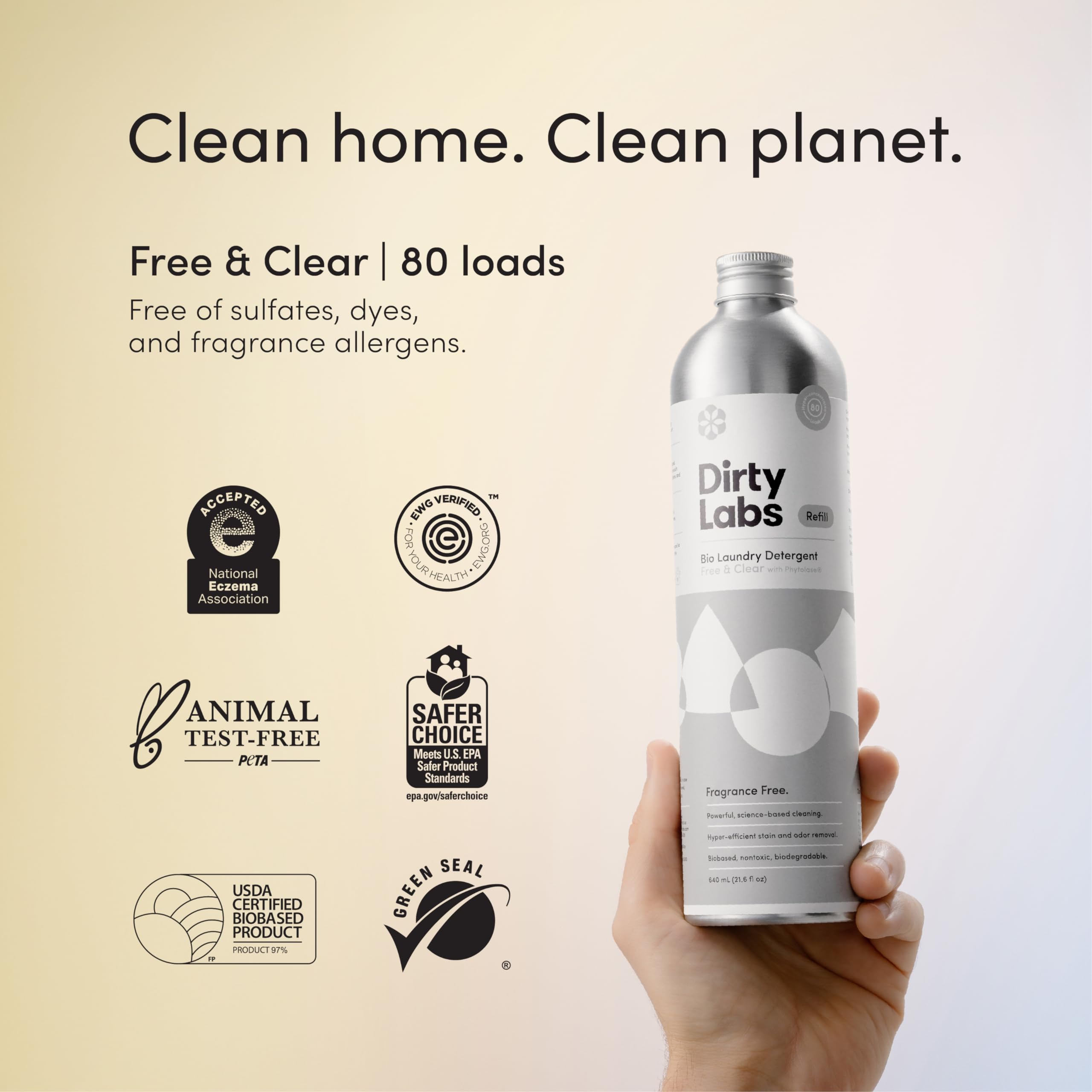 Amazon.com: Dirty Labs | Bio-Liquid Laundry Detergent Refill & Pump Set |  Free & Clear | 80 Loads (21.6 fl oz) & Pump | Hyper-Concentrated | High  Efficiency & Standard Machine Washing |
