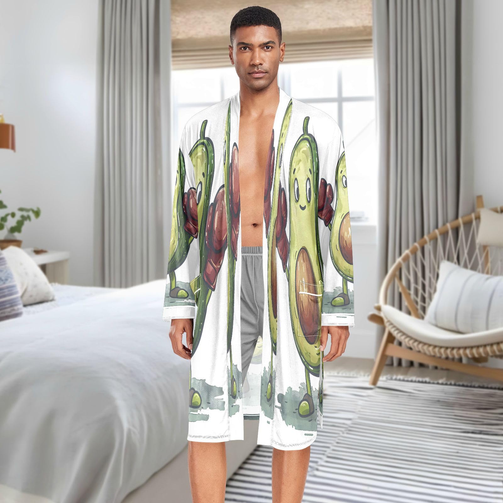 Peignoir de bain léger pour homme - Mascotte d'avocat