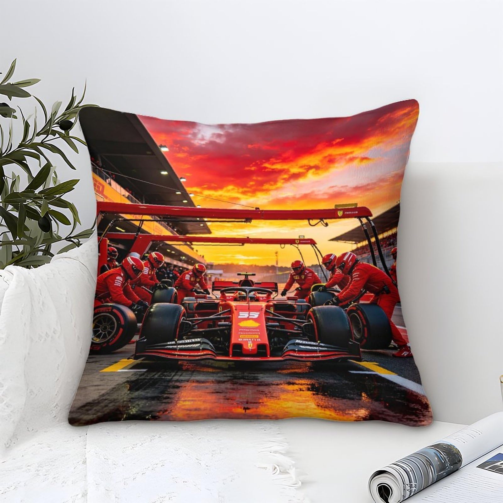 Dafufbw Formulaa Racing-7 Formulaa Racing Series Cushion Cover 50X50cm, Pit Stop Decorative Throw Pillow Case Microfiber