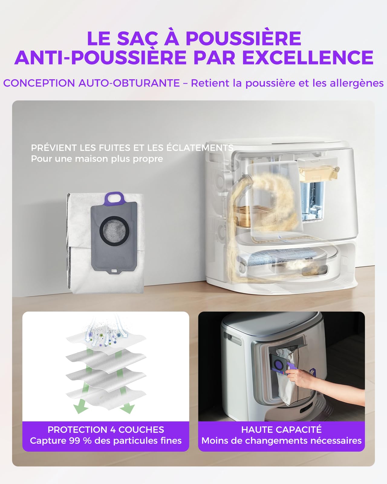 Flow accessoires pour Narwal Flow Robot Aspirateur, 22 Pièces 1 Brosse principale, 3 Lingettes de piste, 4 Filtres HEPA, 6 Brosses latérales, 6 Sacs à poussière,1 Brosse de nettoyage et