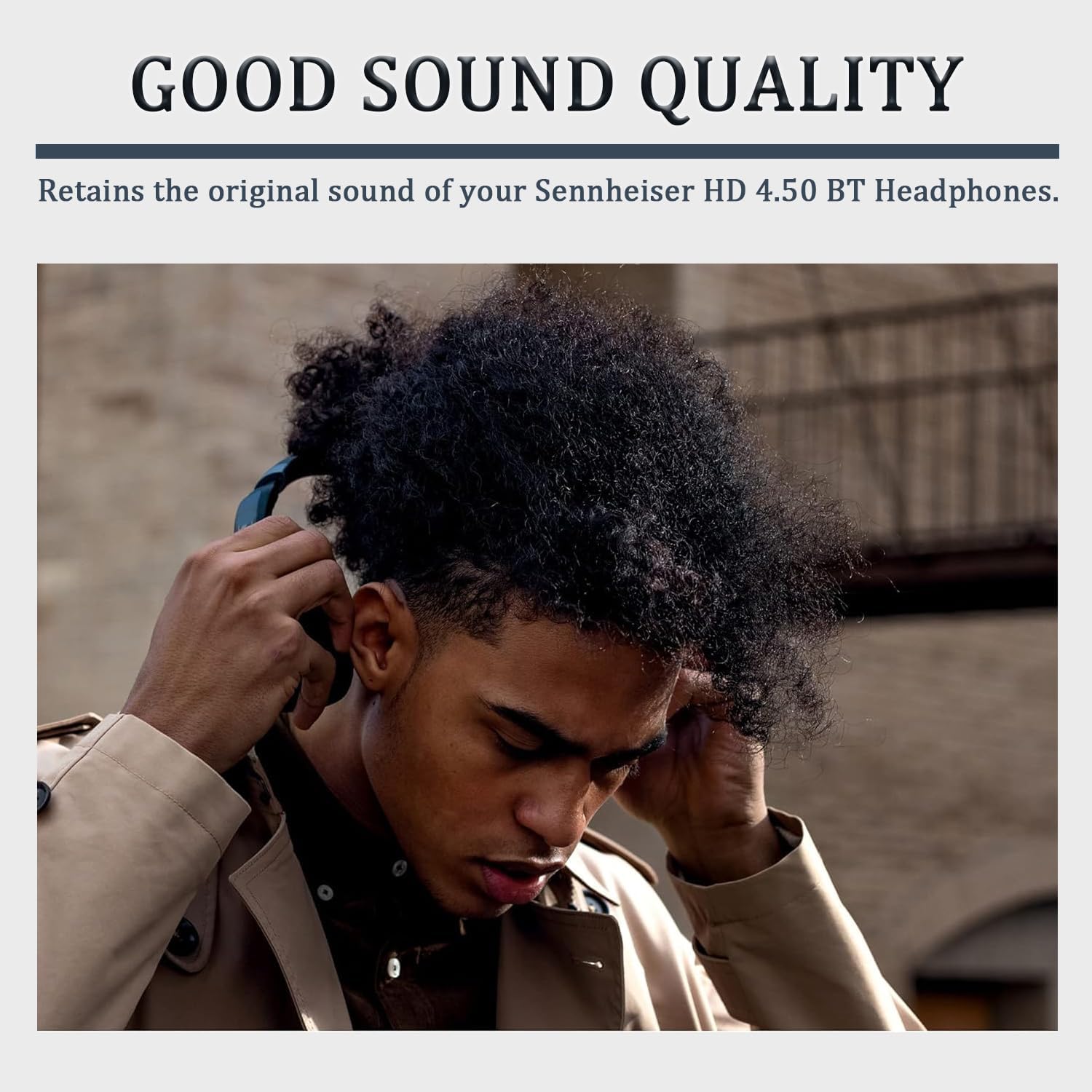 Replacement Ear Pads for Sennheiser HD 4.50BT, Headphone Earpads Cushions Compatible with HD 4.50BT, Sennheiser HD 4.50BTNC, HD 4.50SE, HD 4.40BT, HD 4.30G, Ear Pads Cups Covers Cushions-Black