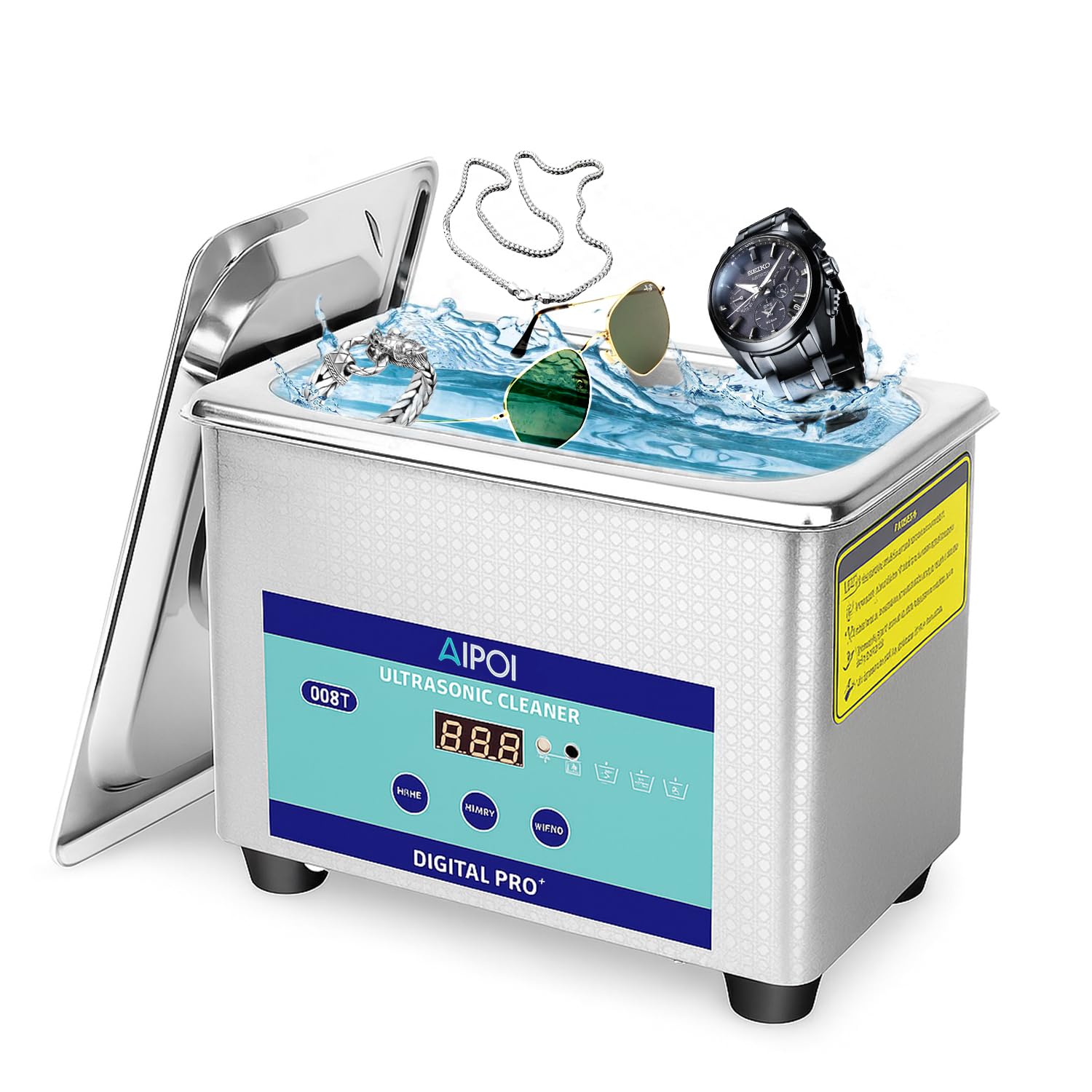 Nettoyeur à Ultrasons 45000Hz, 450 Ml - 3 Modes (continu, 3 Min, 5 Min) Pour Bijoux, Lunettes, Montres | Silencieux Et Portable