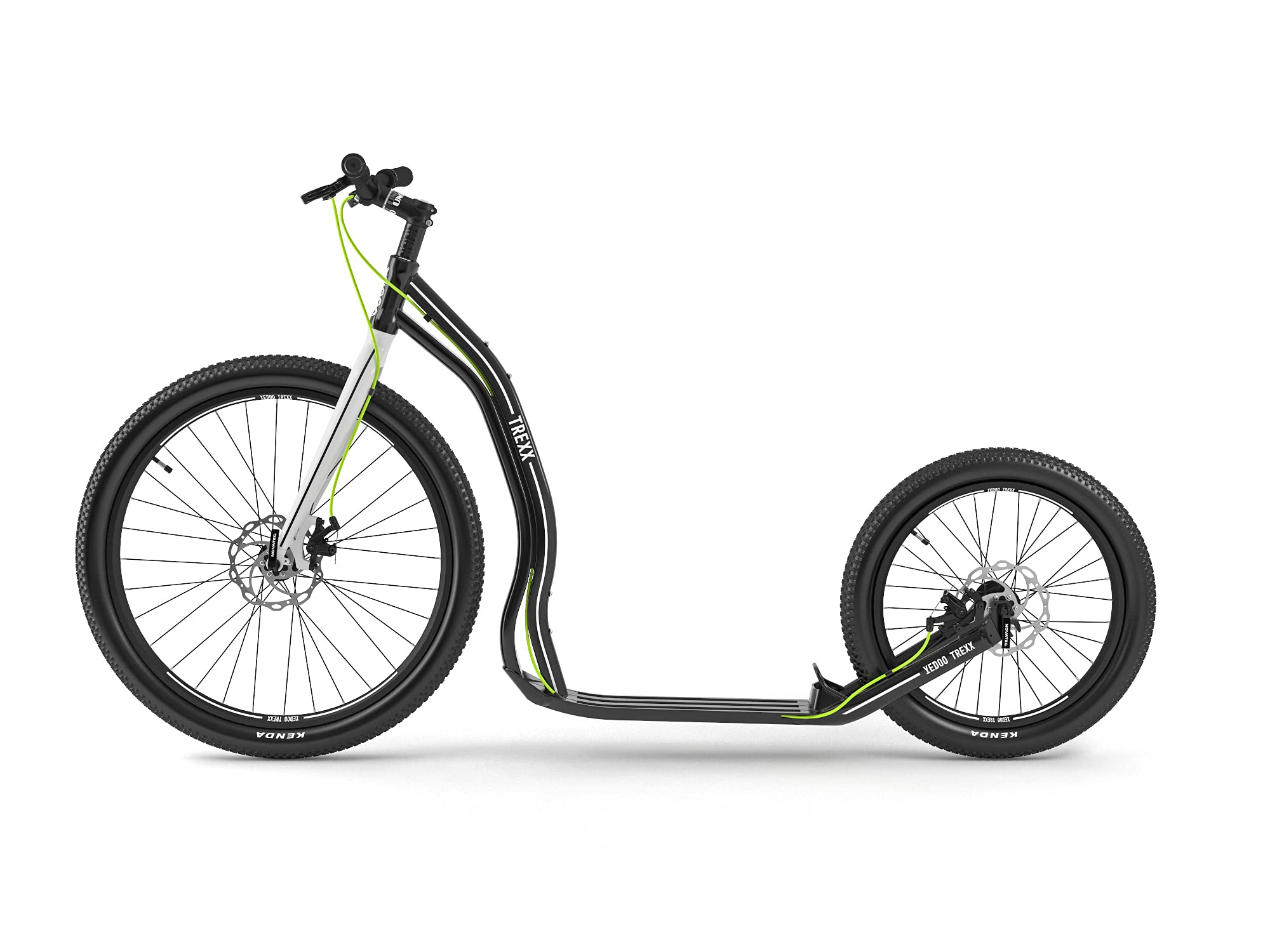 Yedoo Trexx Disc Trottinette tout-terrain, jusqu'à 150 kg, avec pneus pneumatiques 26/20, pour adultes, en alliage d'aluminium, avec freins à disque et guidon réglable, poids 9,1 kg