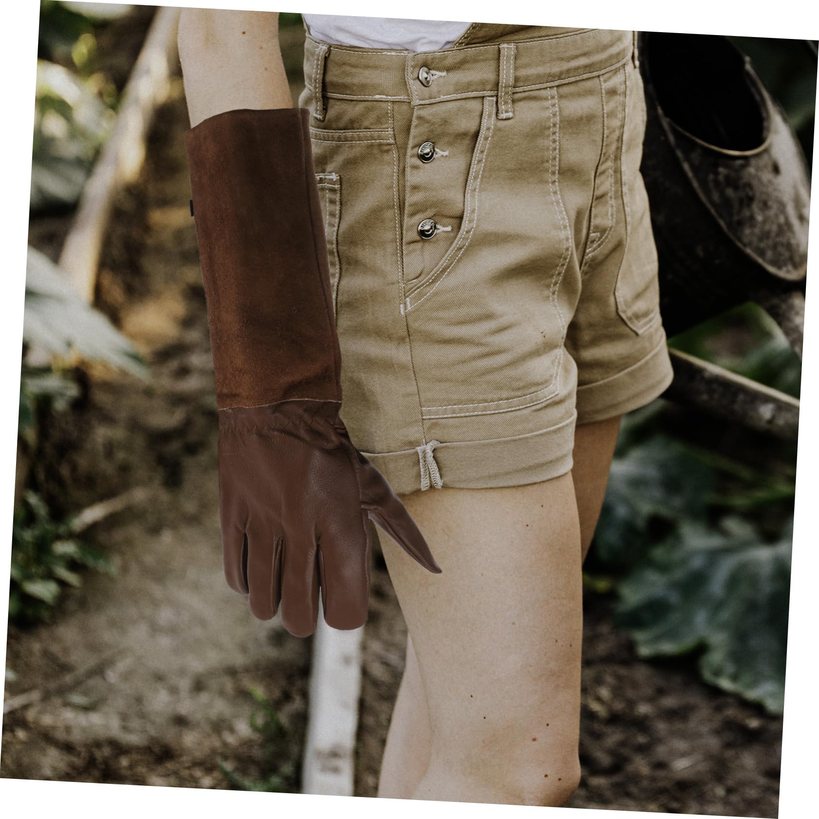 2pares Guantes De Jardinería Largos Protección Para Manos Guantes Resistentes Pinchazos Para Trabajos De Jardín y Paisajismo