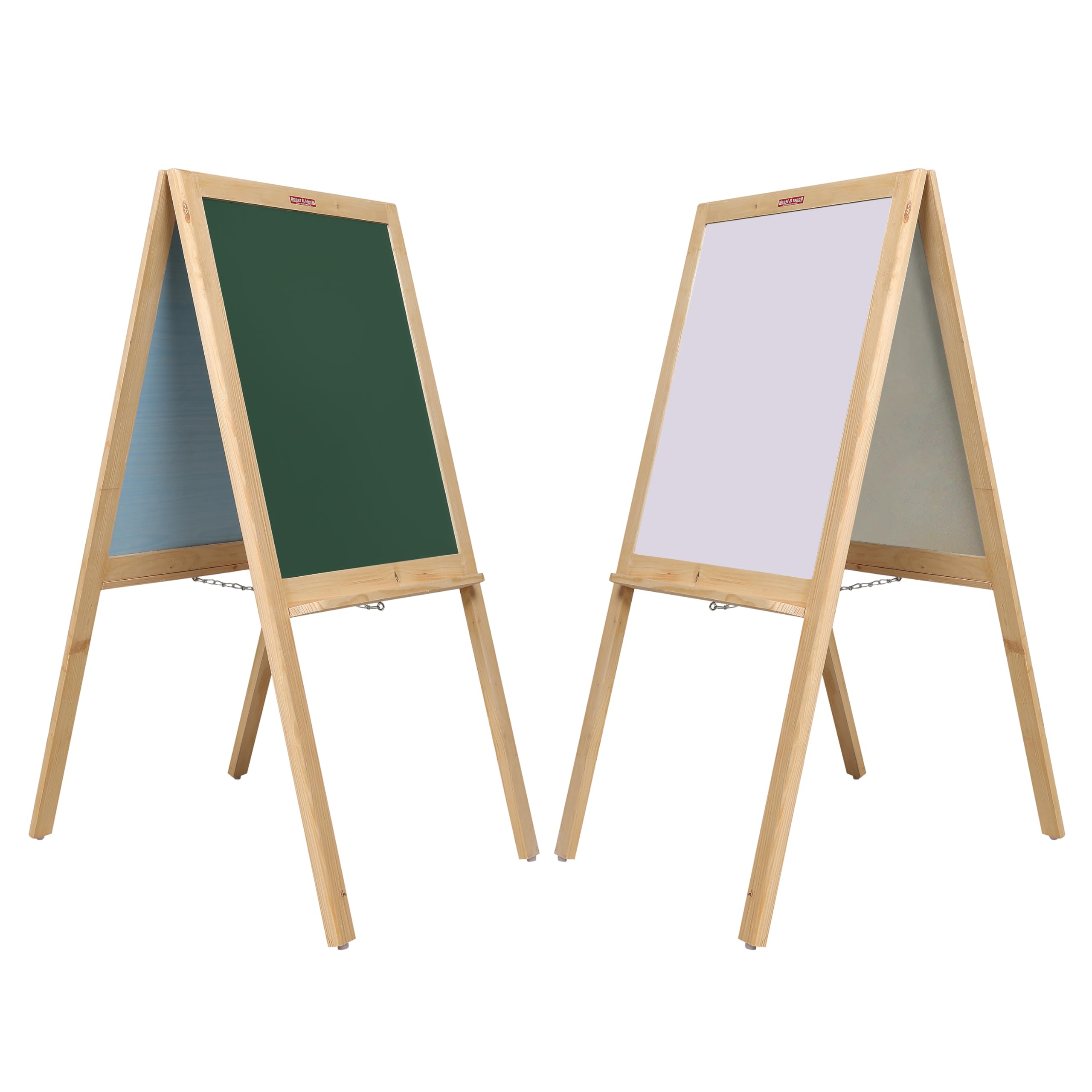 Roger & Moris Double Framed Easel Board with Non Magnetic Whiteboard and  Green Chalkboard for Kids, Home, School and Office (Size : 45 inch Height)  : ...