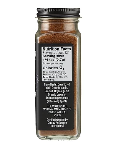 Miniatura 3 de Watkins Gourmet - Tarro de especias orgánicas, chile en polvo, 2.9 onzas (paquete de 2)