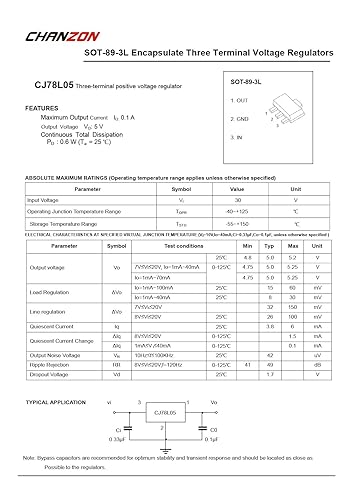 Miniatura 92 de Chanzon TL431 TO-92 Regulador de voltaje ajustable positivo IC, regulador positivo de tres terminales para administración de energía