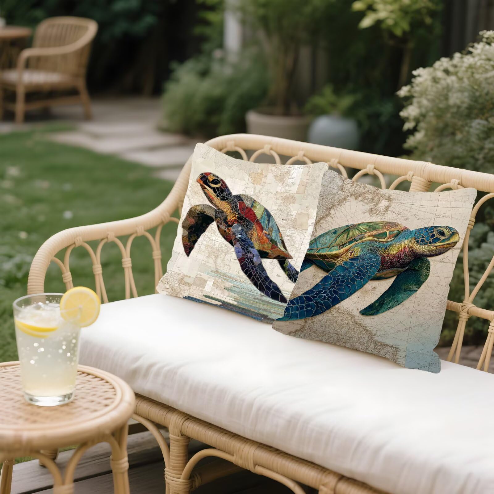 Cojines Sofa Fundas Cojines 70x70cm SúPer Suave Cojin Animal Océano Juego de 4, Fundas Almohada Impermeable Exterior, Interior Y Exterior Cojin Decorativos, Para JardíN SalóN Regalos NavideñOs P-101