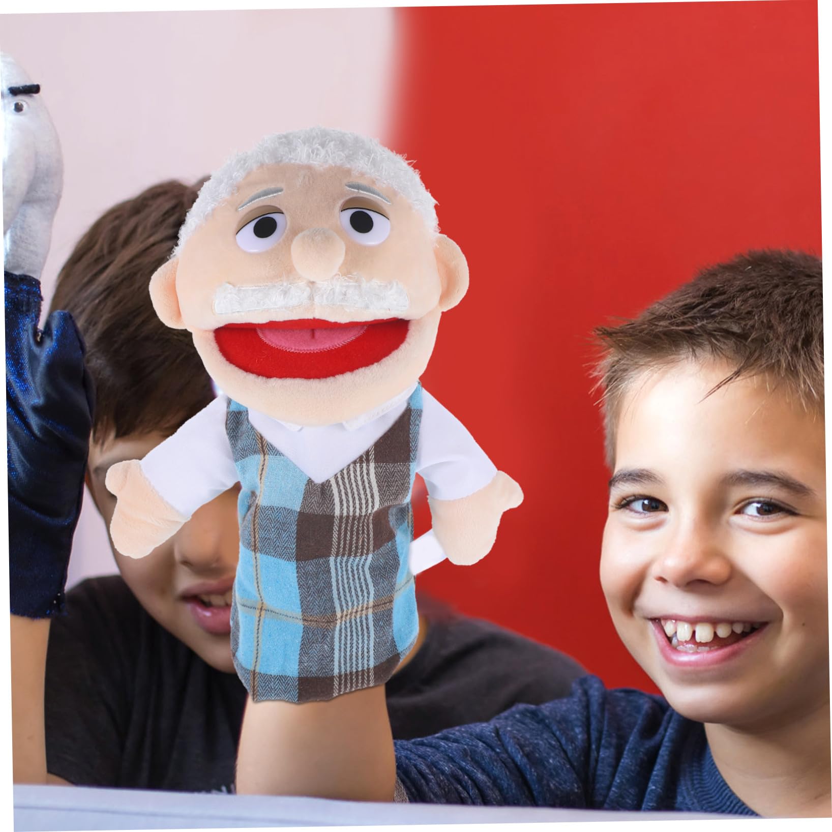 Beaupretty Marionetas de Mano y Desarrollo Sensorial para Niños 2 Piezas para Juego Interactivo Relleno de Algodón PP, Figuras Realistas de Abuelo y Abuela