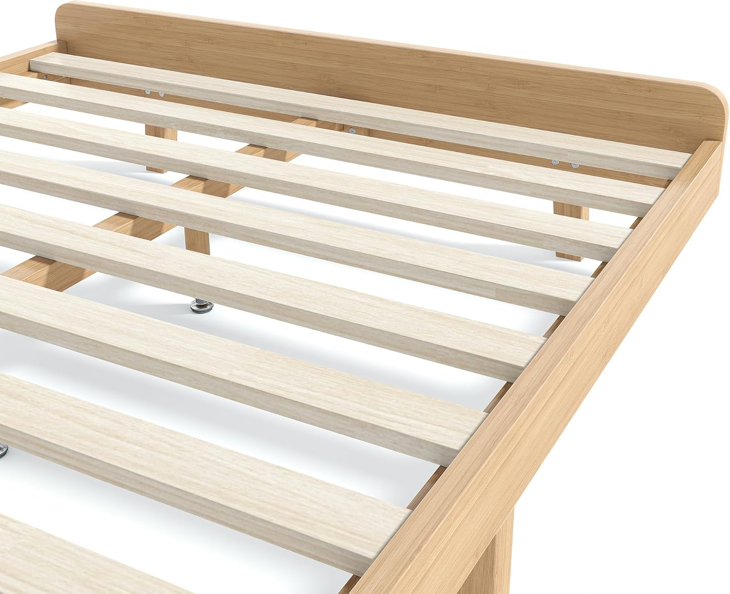 Bellemave Full Bed Frame with Headboard & Low Footboard, Bamboo Full Size Bed Frame with Wood Slats Support 500LBS, Japanese Bed Frame Full Size, No Box Spring Needed, Natural