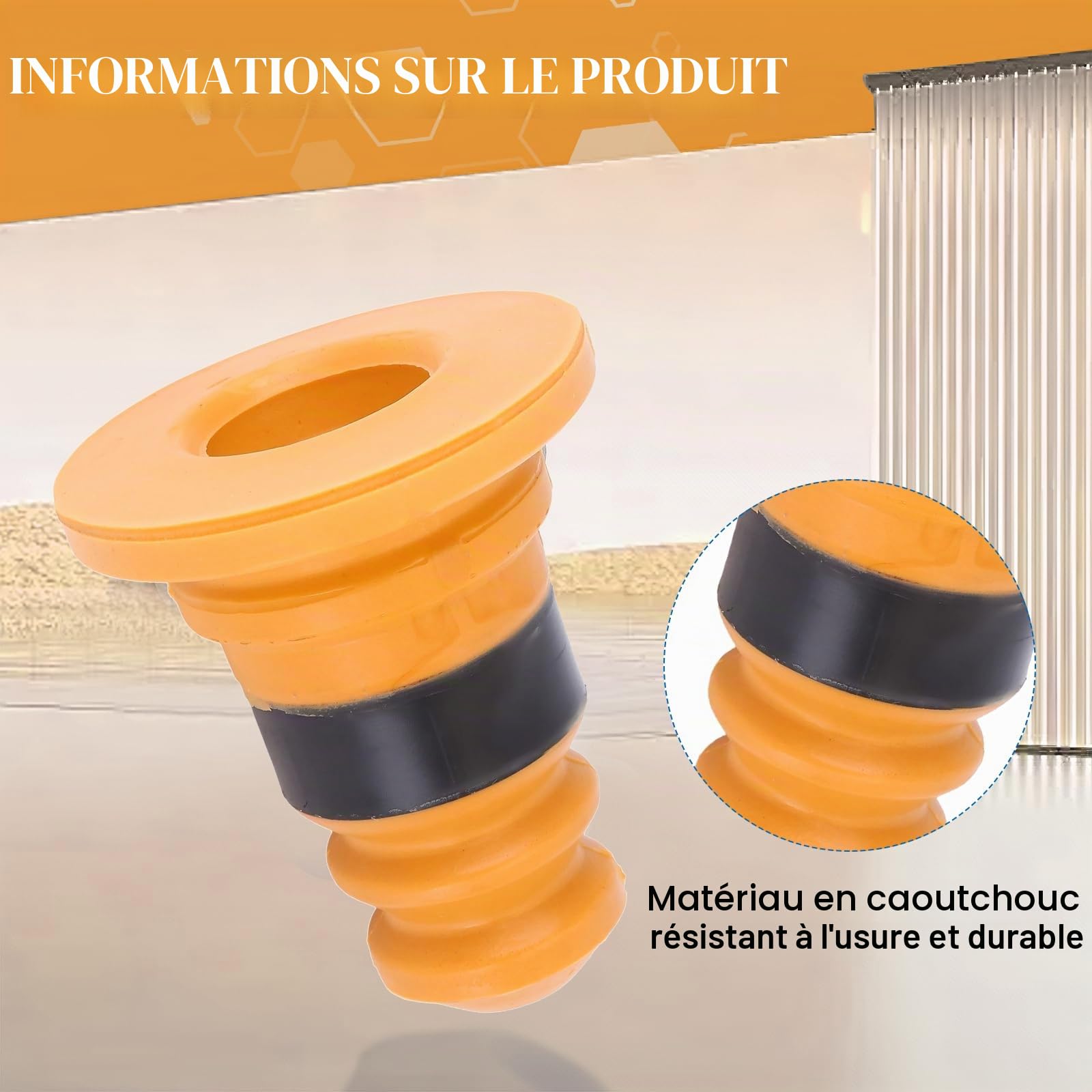 2 x Butée de Suspension Arrière, pour Citroën C4 Picasso/Grand Picasso 2006-2013 Citroën Berlingo (B9) 2008-2018 Peugeot 5008 2009-2017 Ressorts d'arrêt de Suspension Arrière en Caoutchouc