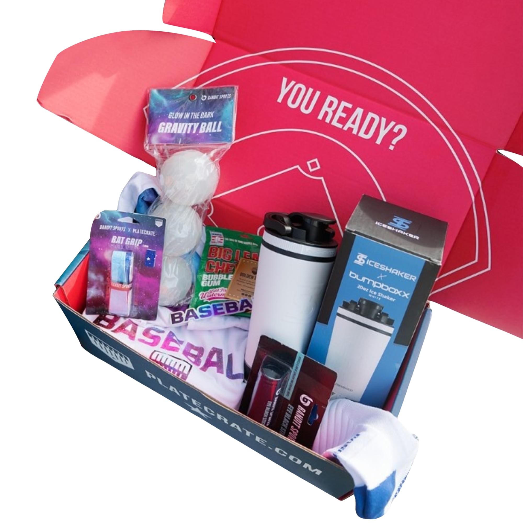 Plate Crate - Gravity Crate - Themed Baseball Bundle Filled with Baseball Training Aids, Gear, Apparel, and Accessories