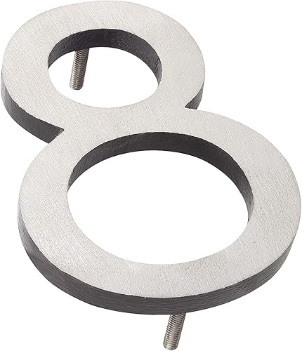 Miniatura 94 de Montague Metal Products MHN-06-F-RB1-9 Números de casa de dirección flotantes modernos de aluminio cepillado sólido, 6 pulgadas, bronce romano Negro