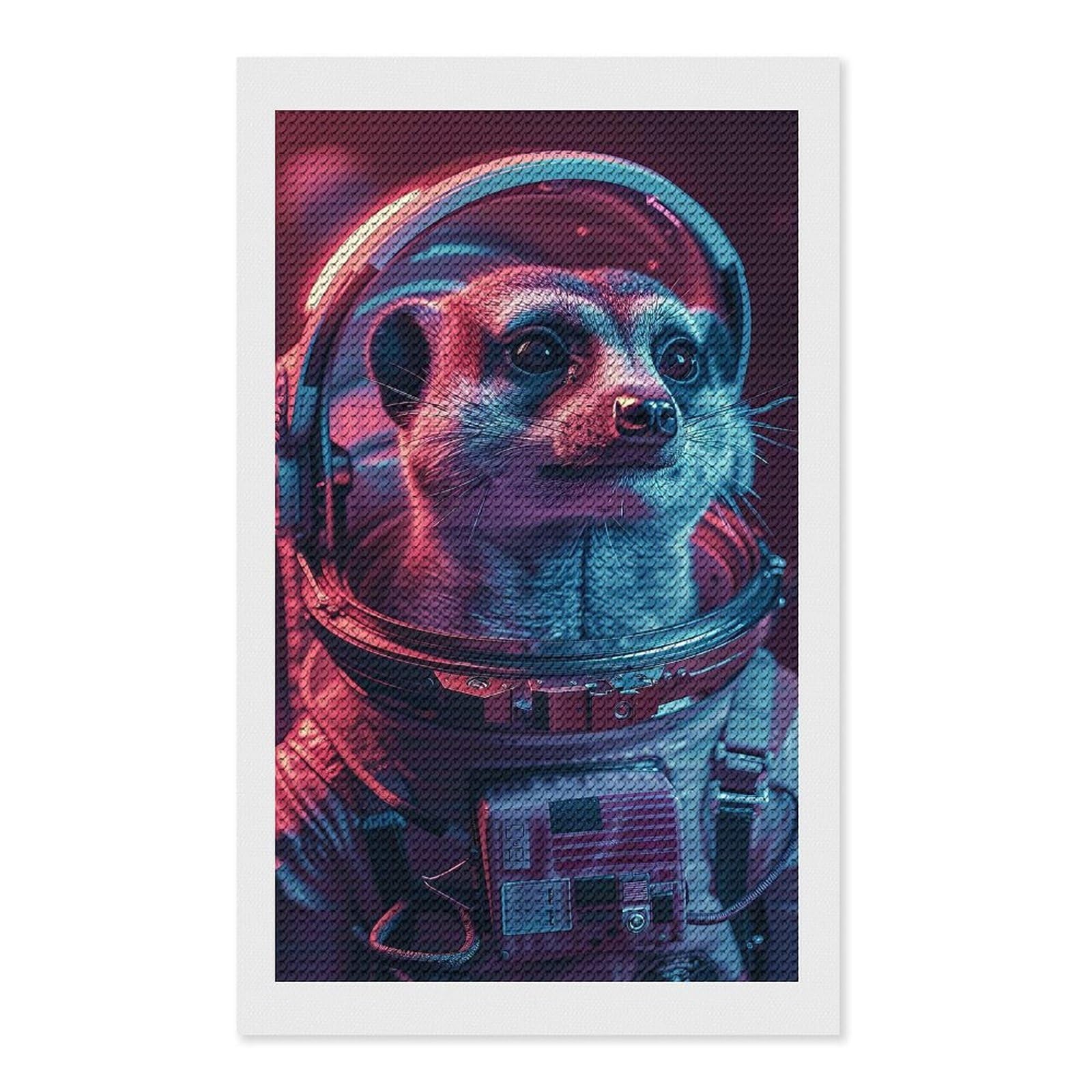 Junmoney Meerkat Diamond Art Kit 12"x20", Creative Leisure Activity, Complete Accessories, Vintage Style Decor, for Women