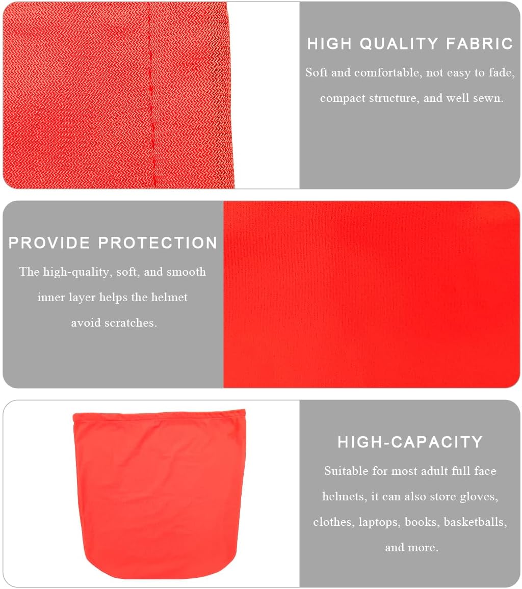 KVAEY Motorcycle Helmet Bag, Helmet Protection Drawstring Bag Made of Nylon Cloth, Large Capacity Helmet Storage Bag for Motorcycle Bicycle, Universal Motorcycle Accessories (Orange)