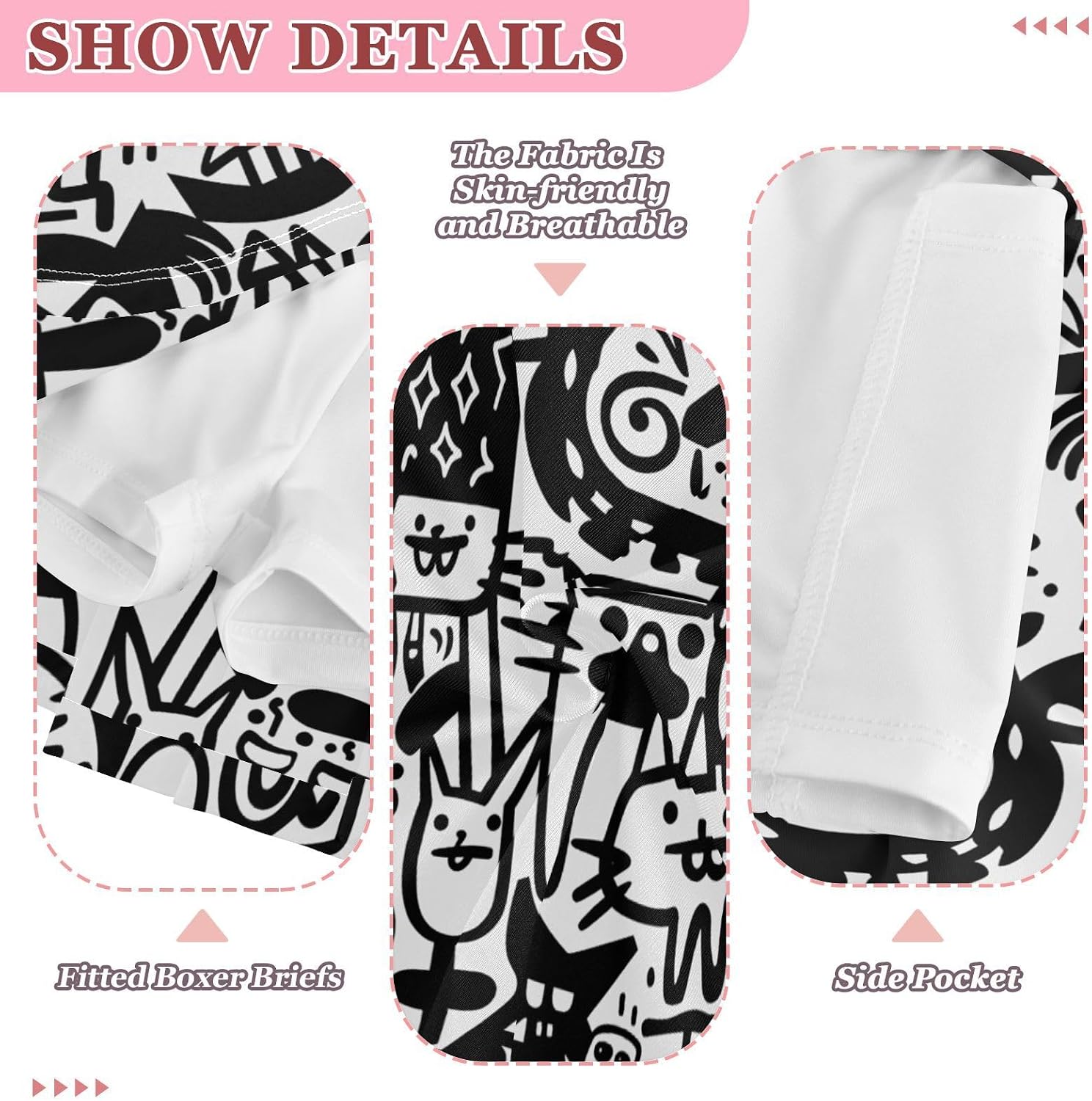 visesunny Black Graffiti Cat Girl's Golf Skirt Athletic Tennis Skort Sport Activewear with Double Layer Pockets
