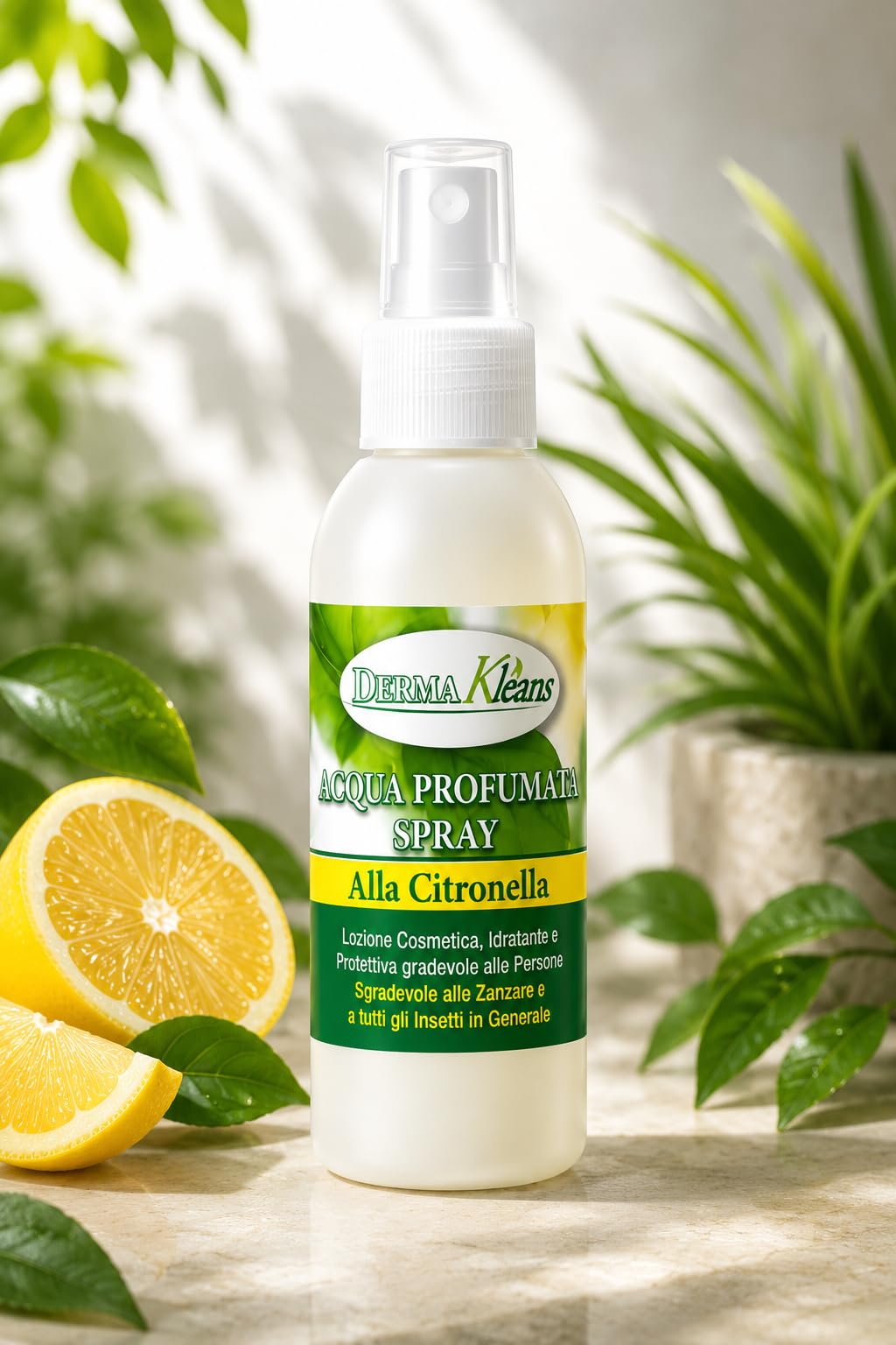 Acqua Profumata Spray Alla Citronella – Lozione Corpo Idratante Protettiva – Spray Anti Zanzare e Insetti – Fresca Profumazione Citronella - 12 Unita da 75ml
