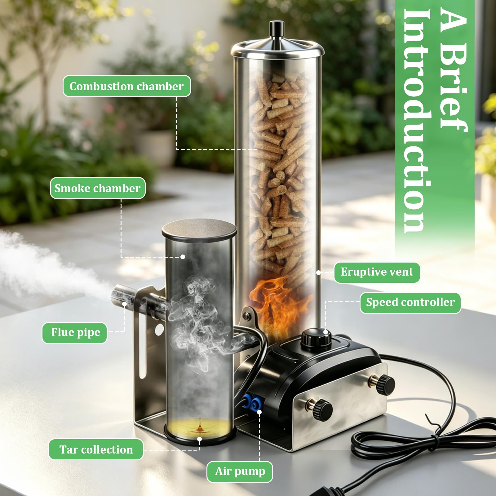 Edelstahl Kaltrauchgenerator, Rauchgenerator mit Pumpe