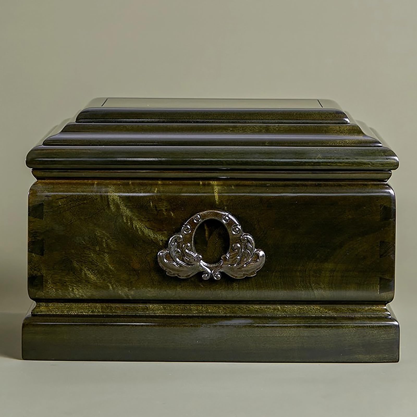 Urne Cinerarie in Legno D'ombra Golden-Thread per Ceneri Umane, Bara per Umani, Urna Funeraria Decorativa per Uomini e Donne Adulti(34cm/13.3in)