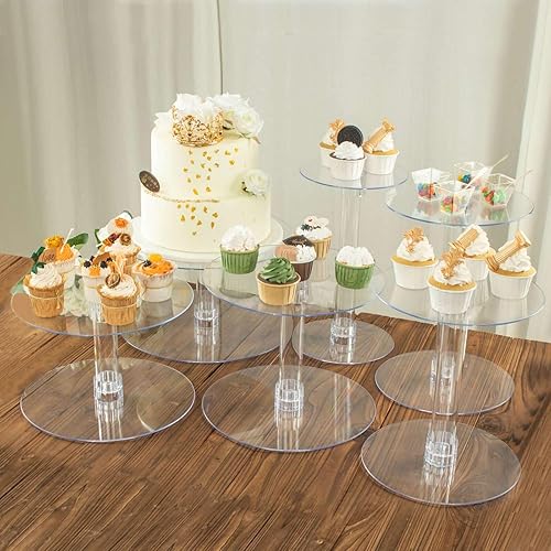 Efavormart - Soporte para decoración de postres de 6 niveles de cristal acrílico resistente para fiesta de cumpleaños, boda
