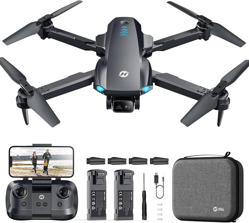 Holy Stone HS290 Összecsukható Drón 1080P Kamerával, FPV Élő Közvetítéssel, Hosszú Repülési Idővel, Optikai Pozicionálással, Kezdőknek és Gy
