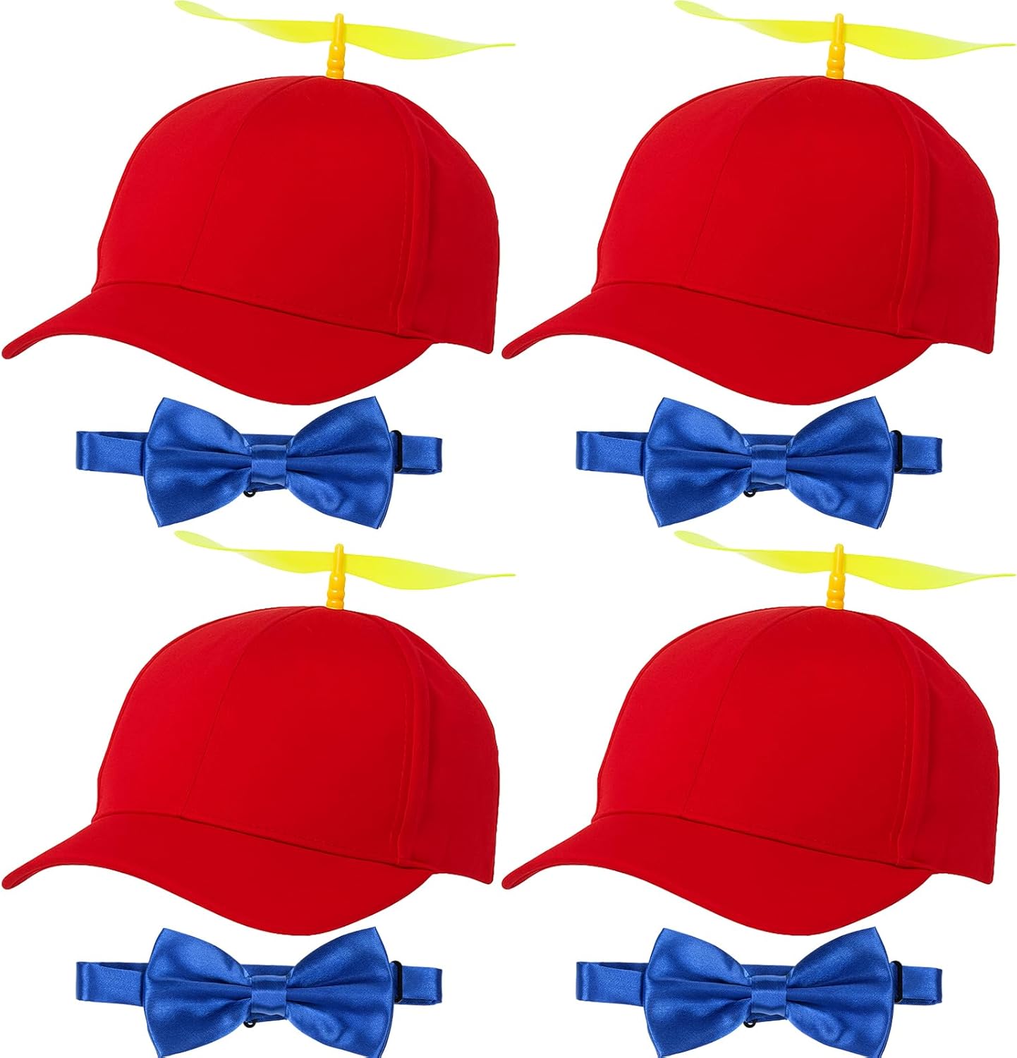 Sintege Propeller Top Hat Rainbow Nerd Silly Twirly Cap Helicopter Hat with Spinner and Adjustable Bowtie for Costumes