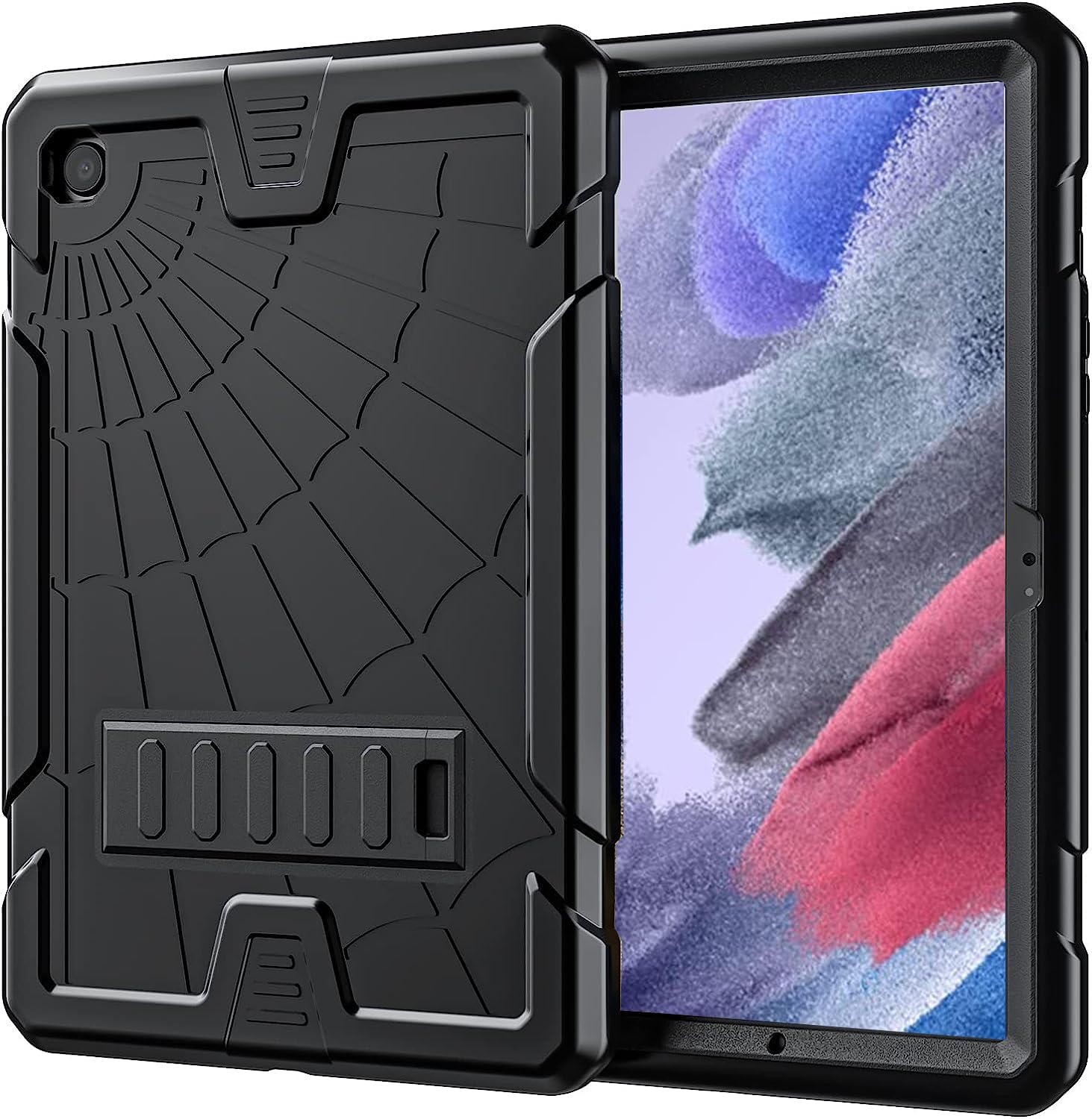 Herize Galaxy Tab A7 Lite Case Cover for Kids 2021 | Samsung Galaxy Tab A7 Lite 8.7 Inch Case SM-T220/T225 with Stand | Heavy Duty Shockproof Tablet Cover for Kids Boys Girls Black