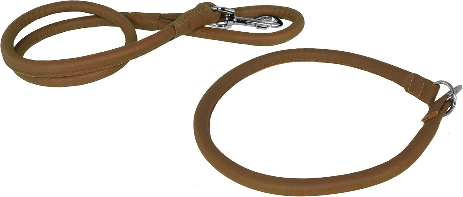 Dogline Soft Padded Round Leather Choke Dog Collar (W 1/2