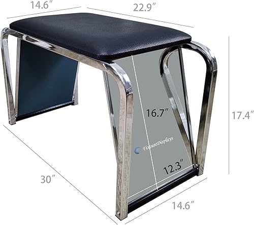 Miniatura 3 de FixtureDisplays® Banco acolchado para zapatos con espejo 15589