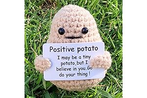 GR GLAMRAY Crochet Positive Potato: Cute Knitted Potato with Uplifting Message