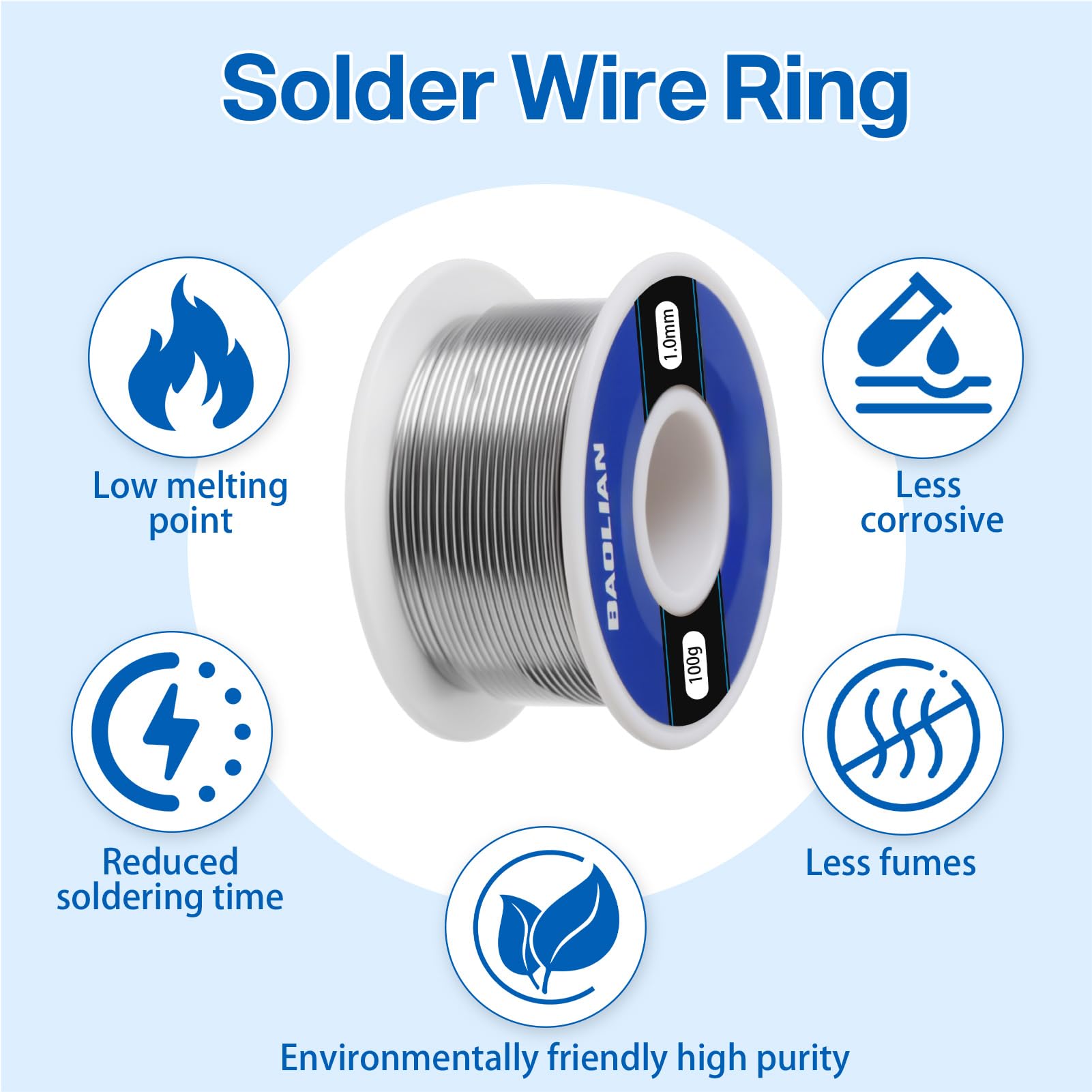 Filo per Saldatura, 1 mm 100g Stagno per Saldatura con Nucleo di Colofonia, Stagno per Saldatura Elettronica, Saldatura per la Riparazione e i Componenti Elettronici