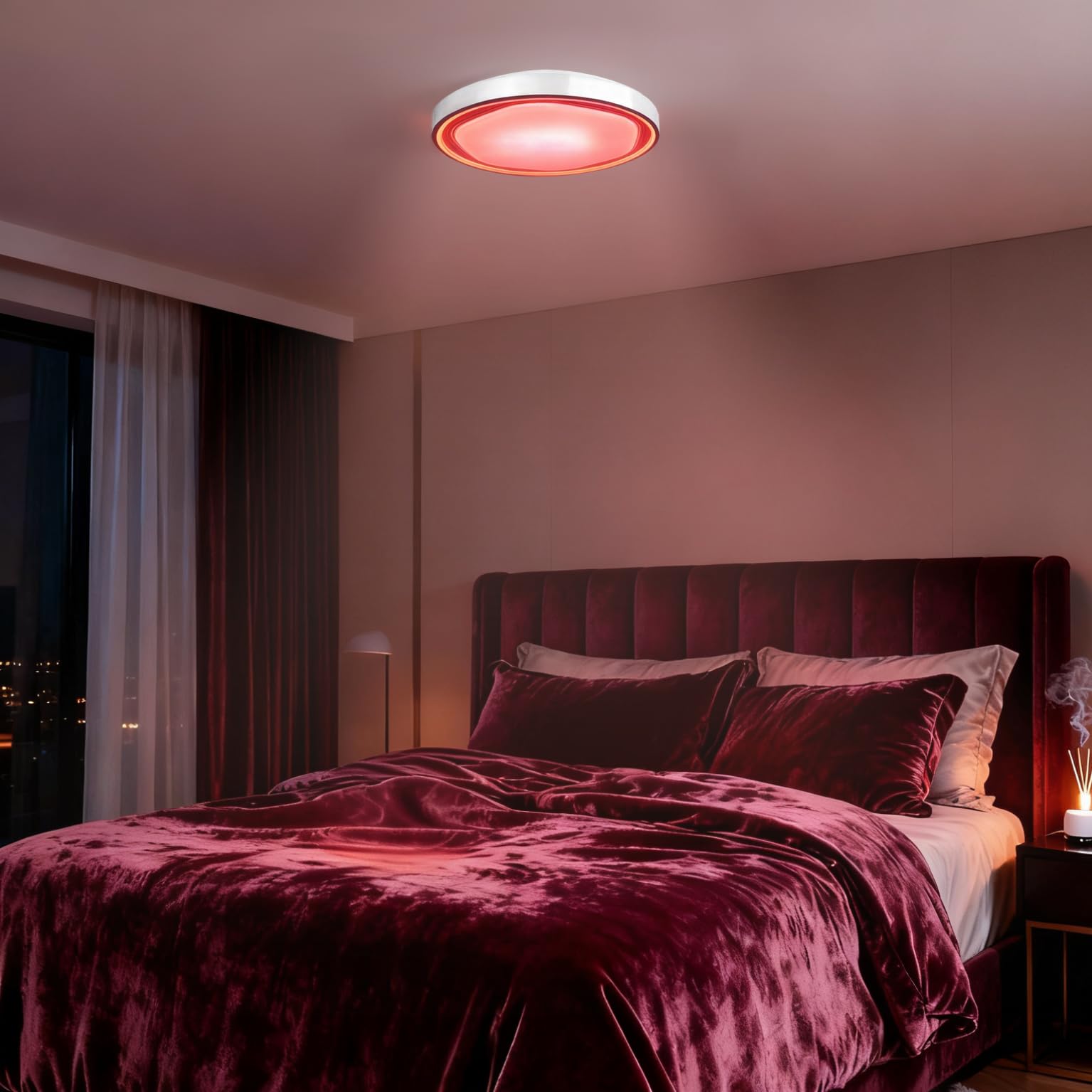 YRHome 60W Lampada da soffitto LED Lampada da soffitto in acrilico Ø50CM Dimmerabile RGB con telecomando 2800-6500K Illuminazione da soffitto creativa rotonda per camera da letto, soggiorno, cucina
