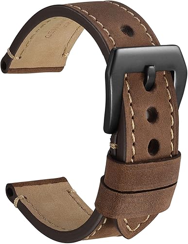 WOCCI Correas de reloj, 0.709 in 0.787 in 0.866 in 0.945 in estilo silla de montar Crazy Horse Correa de reloj de cuero