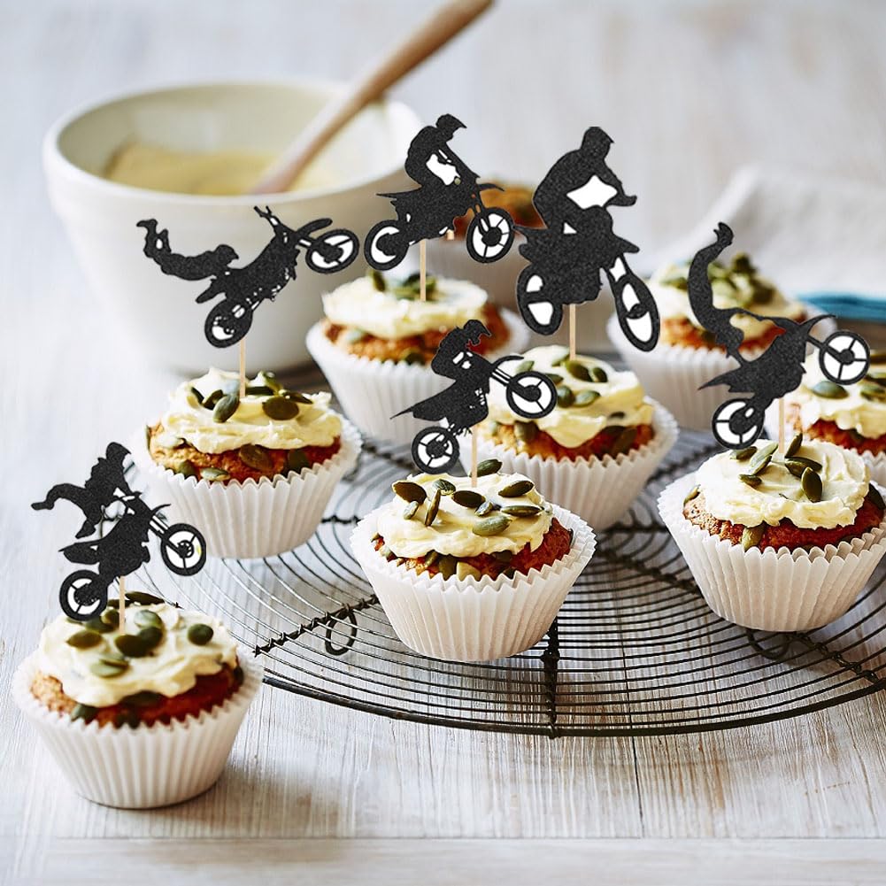 Decorazioni Per Torta A Tema Moto - 25 Topper Per Compleanni E Feste - Foto 11