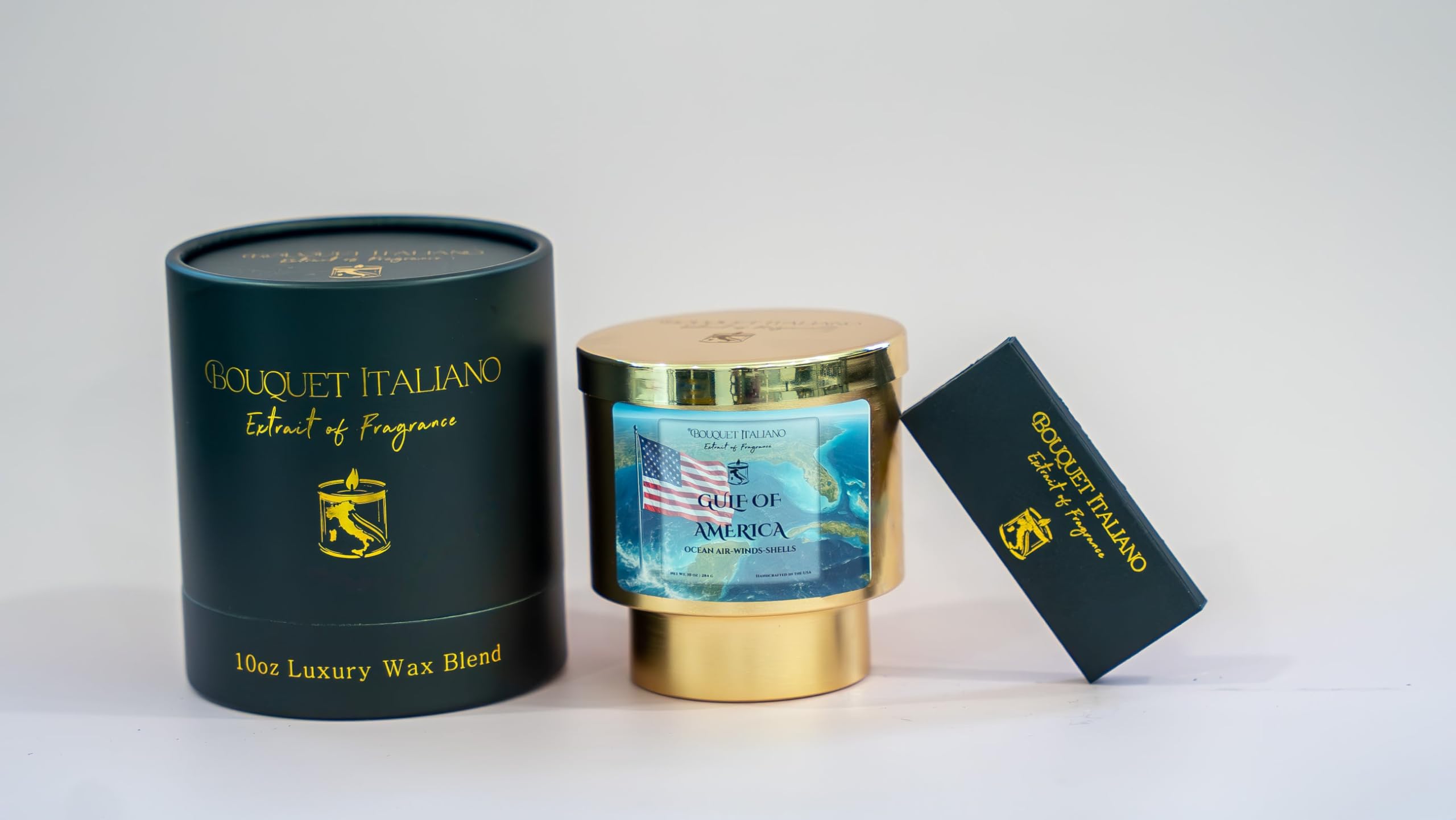 Luxury Gulf of America Candle – Beach-Inspired Sea Salt & Driftwood Scent, Soy Wax, Long Burn Time, Handmade Coastal Home Décor Gift