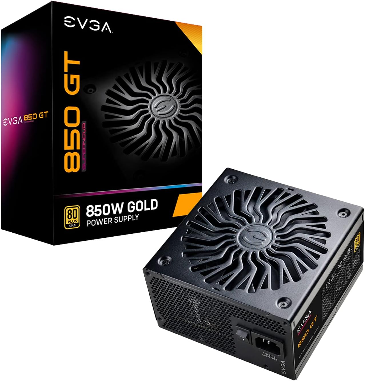 850 GT, 80 Plus Gold 850W, Fully Modular, Auto Eco Mode with FDB Fan, 100% Japanese Capacitors, 7 Year Warranty, Includes Power ON Self Tester, Compact 150mm Size, Power Supply 220-GT-0850-Y1
