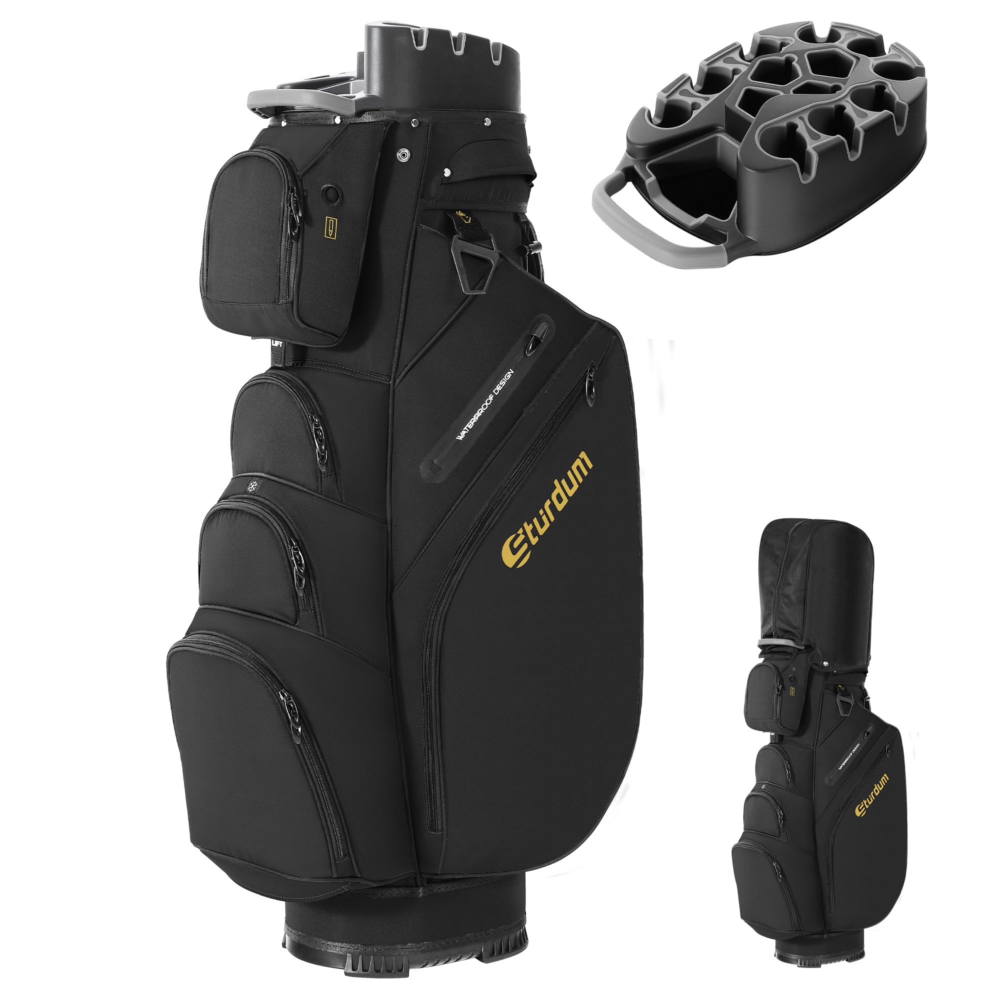 14-Way T-Lock Golf Cart Bag with Rigid Inner Shell