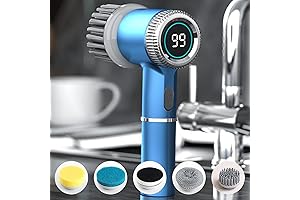 New Electric Scrubbers for Bathroom 5 Replaceable Heads Led Display Power Shower Cleaning Brush